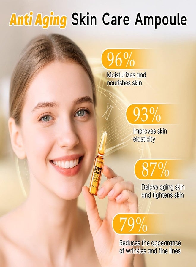 mopayzer 24K Gold Serum Ampoule, Anti Aging 24K Gold Serum for Face, Moisturizes & Soothes Skin, Boosts Firmness & Hydration, Golden Foil Particles Reduces Fine Lines, Wrinkles, Dryness, 3 Boxes of 21 - Image 3